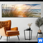 Bild Edelstahloptik Duenen Und Meer Panorama Produktvorschau mit dem Bild Dünen und Meer im Format Panorama.