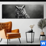 Bild Edelstahloptik Duestere Eleganz Der Eule Panorama Produktvorschau mit dem Bild Düstere Eleganz der Eule im Format Panorama.