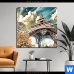 Bild Edelstahloptik Eifelturm In Paris Quadrat Produktvorschau mit dem Bild Eifelturm in Paris im Format Quadrat.