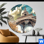 Bild Edelstahloptik Eifelturm In Paris Rund Produktvorschau mit dem Bild Eifelturm in Paris im Format Rund.