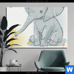 Bild Edelstahloptik Elefant Entlein Querformat Produktvorschau mit dem Bild Elefant & Entlein im Format Querformat.