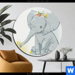 Bild Edelstahloptik Elefant Entlein Rund Produktvorschau mit dem Bild Elefant & Entlein im Format Rund.