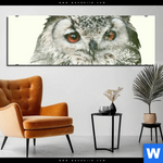Bild Edelstahloptik Eule Wald No 1 Panorama Produktvorschau mit dem Bild Eule & Wald No.1 im Format Panorama.