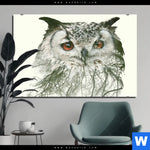 Bild Edelstahloptik Eule Wald No 1 Querformat Produktvorschau mit dem Bild Eule & Wald No.1 im Format Querformat.