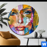 Bild Edelstahloptik Farbexplosion Portraet Nova Rund Produktvorschau mit dem Bild Farbexplosion - Porträt Nova im Format Rund.