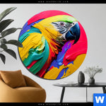 Bild Edelstahloptik Federn Papagei Rund Produktvorschau mit dem Bild Federn Papagei im Format Rund.