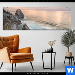 Bild Edelstahloptik Felsen Am Meer Panorama Produktvorschau mit dem Bild Felsen am Meer im Format Panorama.