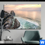 Bild Edelstahloptik Felsen Am Meer Querformat Produktvorschau mit dem Bild Felsen am Meer im Format Querformat.