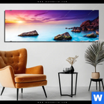Bild Edelstahloptik Felsen Im Meer Panorama Produktvorschau mit dem Bild Felsen im Meer im Format Panorama.