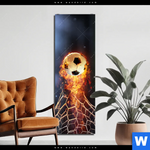 Bild Edelstahloptik Feuriger Fussball Schmal Produktvorschau mit dem Bild Feuriger Fussball im Format Schmal.