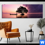 Bild Edelstahloptik Fischer Auf Boot Sonnenaufgang Panorama Produktvorschau mit dem Bild Fischer auf Boot Sonnenaufgang im Format Panorama.