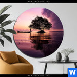 Bild Edelstahloptik Fischer Auf Boot Sonnenaufgang Rund Produktvorschau mit dem Bild Fischer auf Boot Sonnenaufgang im Format Rund.