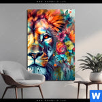 Bild Edelstahloptik Floraler Loewe Hochformat Produktvorschau mit dem Bild Floraler Löwe im Format Hochformat.