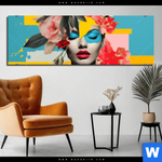 Bild Edelstahloptik Florales Frauenportraet Fiona Panorama Produktvorschau mit dem Bild Florales Frauenporträt - Fiona im Format Panorama.