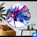 Bild Edelstahloptik Fluid Art Floral Rund Produktvorschau mit dem Bild Fluid Art Floral No.2 im Format Rund.