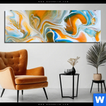 Bild Edelstahloptik Fluid Art Lagune Panorama Produktvorschau mit dem Bild Fluid Art Lagune im Format Panorama.