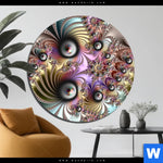Bild Edelstahloptik Fraktale Kunst No 1 Rund Produktvorschau mit dem Bild Fraktale Kunst No.1 im Format Rund.