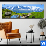 Bild Edelstahloptik Franzoesische Alpen Panorama Produktvorschau mit dem Bild Französische Alpen im Format Panorama.