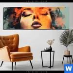 Bild Edelstahloptik Frau Mit Buntem Rauch Panorama Produktvorschau mit dem Bild Frau mit buntem Rauch im Format Panorama.