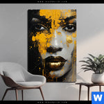 Bild Edelstahloptik Frau Mit Goldfarbe Hochformat Produktvorschau mit dem Bild Frau mit Goldfarbe im Format Hochformat.