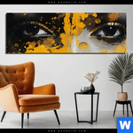 Bild Edelstahloptik Frau Mit Goldfarbe Panorama Produktvorschau mit dem Bild Frau mit Goldfarbe im Format Panorama.