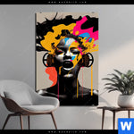 Bild Edelstahloptik Frau Mit Kopfhoerern Hochformat Produktvorschau mit dem Bild Frau mit Kopfhörern im Format Hochformat.