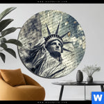 Bild Edelstahloptik Freiheitsstatue Im Sandsturm Rund Produktvorschau mit dem Bild Freiheitsstatue im Sandsturm im Format Rund.