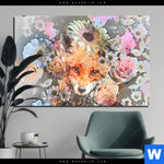 Bild Edelstahloptik Fuchs Blumen Querformat Produktvorschau mit dem Bild Fuchs & Blumen im Format Querformat.