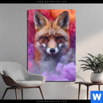 Bild Edelstahloptik Fuchs In Farbnebel Hochformat Produktvorschau mit dem Bild Fuchs in Farbnebel im Format Hochformat.