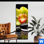 Bild Edelstahloptik Gelbe Orchidee Schmal Produktvorschau mit dem Bild Gelbe Orchidee im Format Schmal.