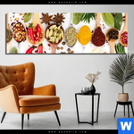 Bild Edelstahloptik Gewuerze Auf Loeffeln Weiss Panorama Produktvorschau mit dem Bild Gewürze auf Löffeln - weiß im Format Panorama.