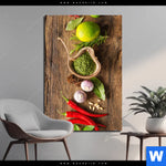 Bild Edelstahloptik Gewuerze Kraeuter Auf Holz Hochformat Produktvorschau mit dem Bild Gewürze & Kräuter auf Holz im Format Hochformat.