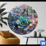 Bild Edelstahloptik Glaenzende Sukkulenten Rund Produktvorschau mit dem Bild Glänzende Sukkulenten im Format Rund.