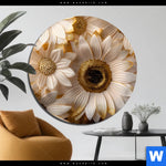 Bild Edelstahloptik Goldene Bluetenpracht Rund Produktvorschau mit dem Bild Goldene Blütenpracht im Format Rund.