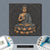 Bild Edelstahloptik Goldener Buddha Quadrat Materialbild
