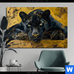Bild Edelstahloptik Goldener Panther Querformat Produktvorschau mit dem Bild Goldener Panther im Format Querformat.