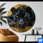 Bild Edelstahloptik Goldener Panther Rund Produktvorschau mit dem Bild Goldener Panther im Format Rund.