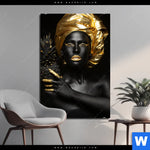 Bild Edelstahloptik Goldenes Ananasmaedchen No 1 Hochformat Produktvorschau mit dem Bild Goldenes Ananasmädchen No.1 im Format Hochformat.