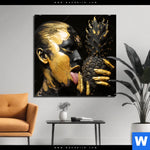 Bild Edelstahloptik Goldenes Ananasmaedchen No 2 Quadrat Produktvorschau mit dem Bild Goldenes Ananasmädchen No.2 im Format Quadrat.