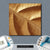 Bild Edelstahloptik Goldenes Blatt Quadrat Materialbild