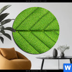 Bild Edelstahloptik Gruene Blattadern Rund Produktvorschau mit dem Bild Grüne Blattadern im Format Rund.