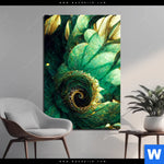 Bild Edelstahloptik Gruene Spiralblaetter Hochformat Produktvorschau mit dem Bild Grüne Spiralblätter im Format Hochformat.