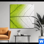 Bild Edelstahloptik Gruenes Blatt Quadrat Produktvorschau mit dem Bild Grünes Blatt im Format Quadrat.