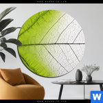 Bild Edelstahloptik Gruenes Blatt Rund Produktvorschau mit dem Bild Grünes Blatt im Format Rund.