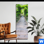 Bild Edelstahloptik Haengebruecke Im Dschungel Schmal Produktvorschau mit dem Bild Hängebrücke im Dschungel im Format Schmal.