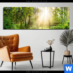 Bild Edelstahloptik Herbstlicher Wald Panorama Produktvorschau mit dem Bild Herbstlicher Wald im Format Panorama.