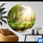 Bild Edelstahloptik Herbstlicher Wald Rund Produktvorschau mit dem Bild Herbstlicher Wald im Format Rund.