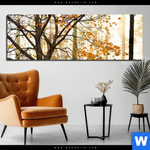 Bild Edelstahloptik Herbstspaziergang Panorama Produktvorschau mit dem Bild Herbstspaziergang im Format Panorama.
