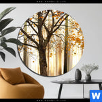 Bild Edelstahloptik Herbstspaziergang Rund Produktvorschau mit dem Bild Herbstspaziergang im Format Rund.