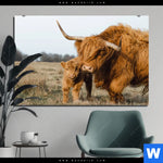 Bild Edelstahloptik Highlander Familie Querformat Produktvorschau mit dem Bild Highlander Familie im Format Querformat.